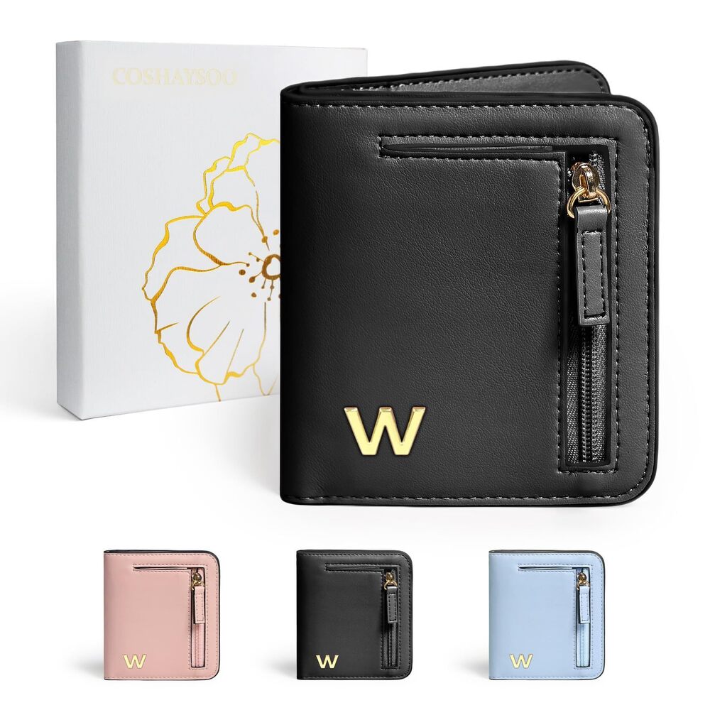 5241 Initial Letter RFID Small Wallets Monogram Slim Thin Wallet Travel